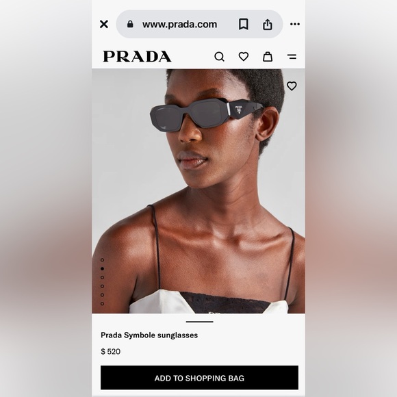 New! Prada Symbole Sunglasses SPR17WS Acetate Black Frame Gray Lenses UNISEX! - Picture 13 of 15